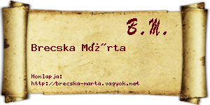 Brecska Márta névjegykártya