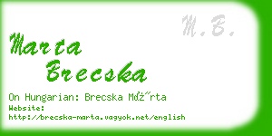 marta brecska business card